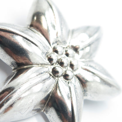925 Sterling Silver Vintage Petal Floral Pin Brooch