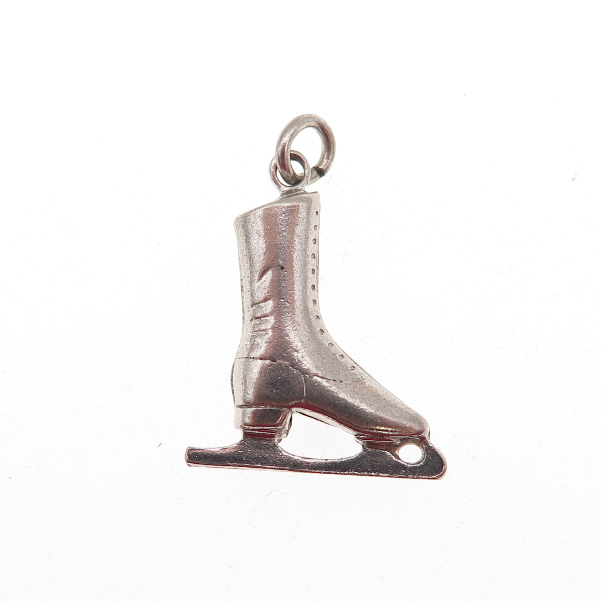 925 Sterling Silver Antique Art Deco Ice Skate 3D Mini Charm Pendant