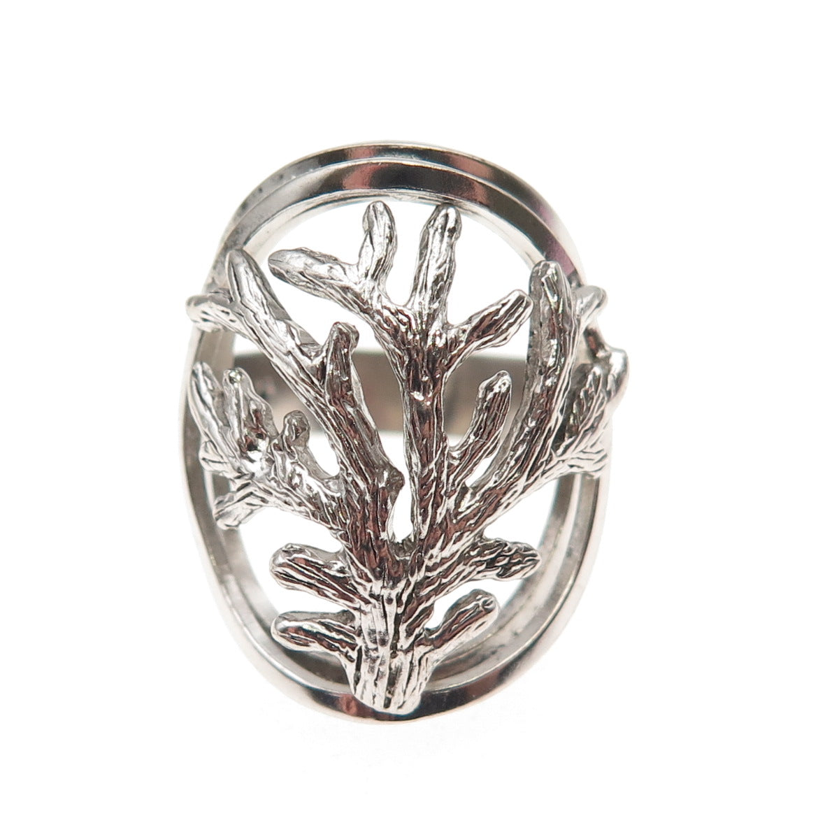 Tahara 925 Sterling Silver Vintage Tree of Life Oxidized Ring Size 6.25