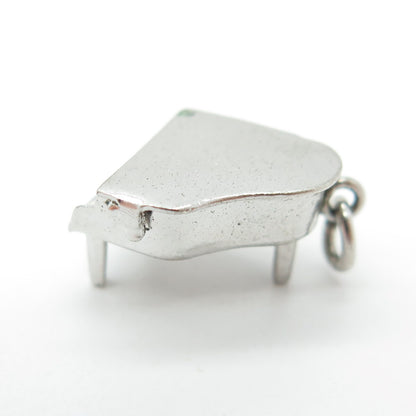 925 Sterling Silver Antique Art Deco Enamel Royal Piano Minimalist 3D Pendant