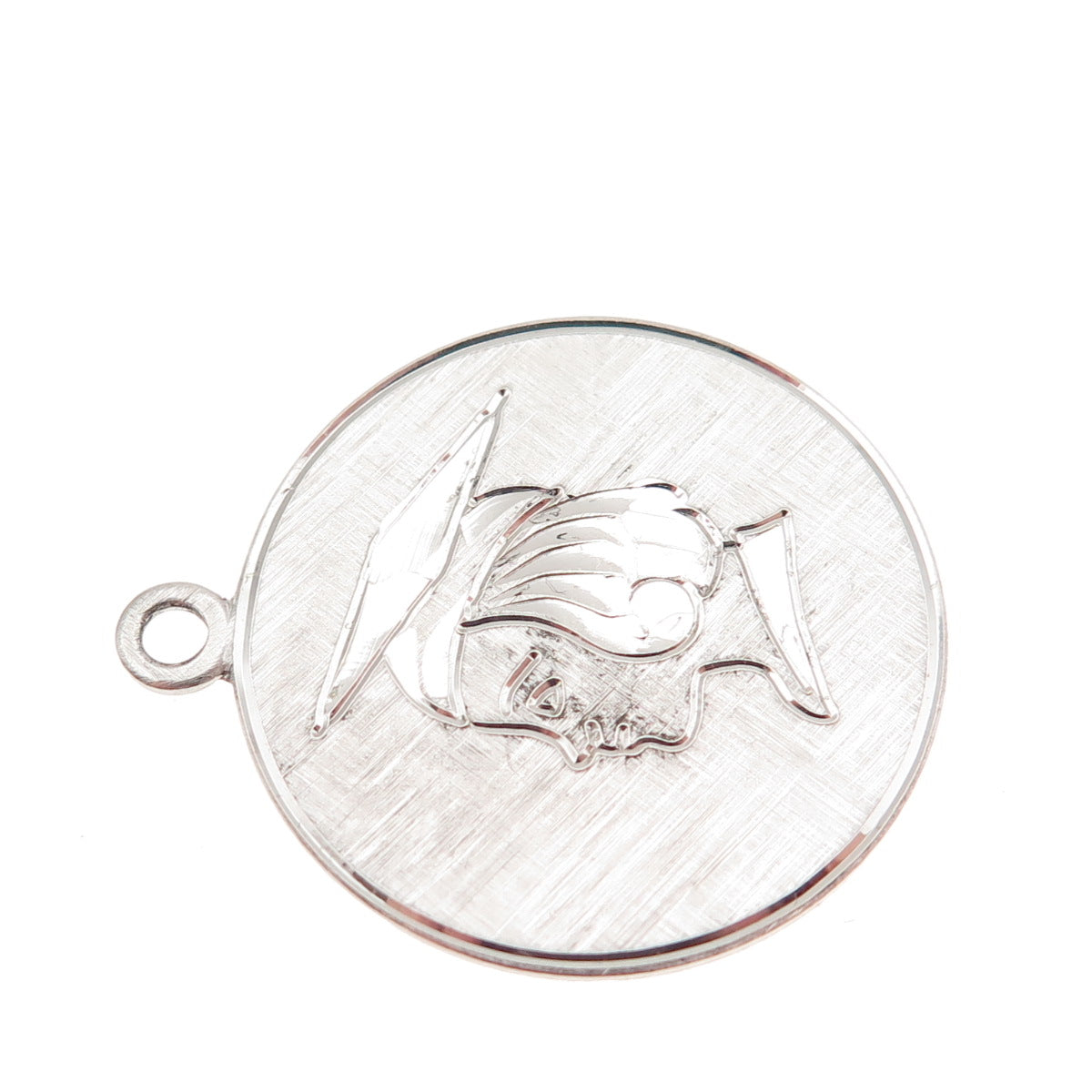 WELLS 925 Sterling Silver Vintage Graduation Girl Tag Charm Pendant