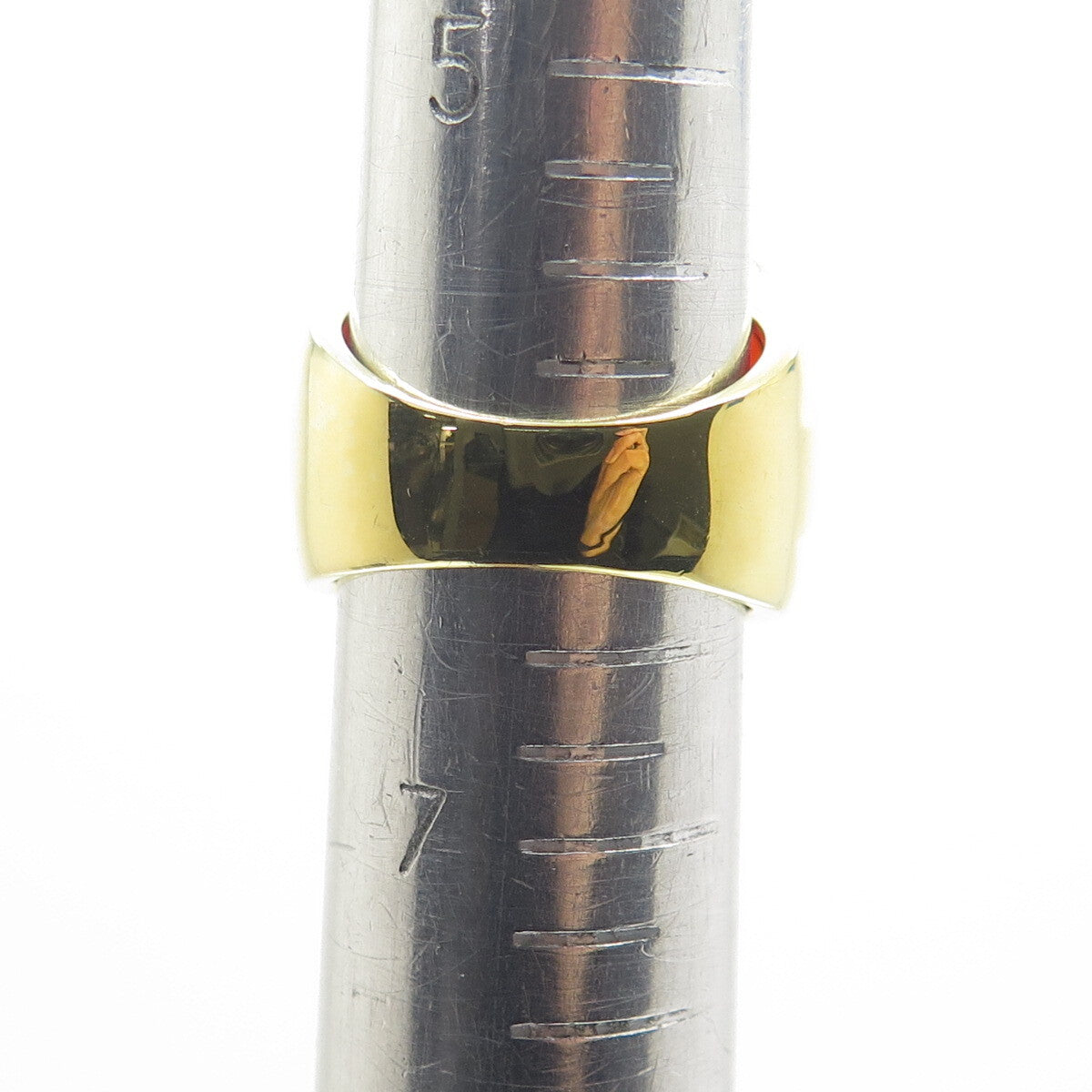 FADI 925 Sterling Silver Gold Plated Checkered Carnelian Gem Ring Size 6.25