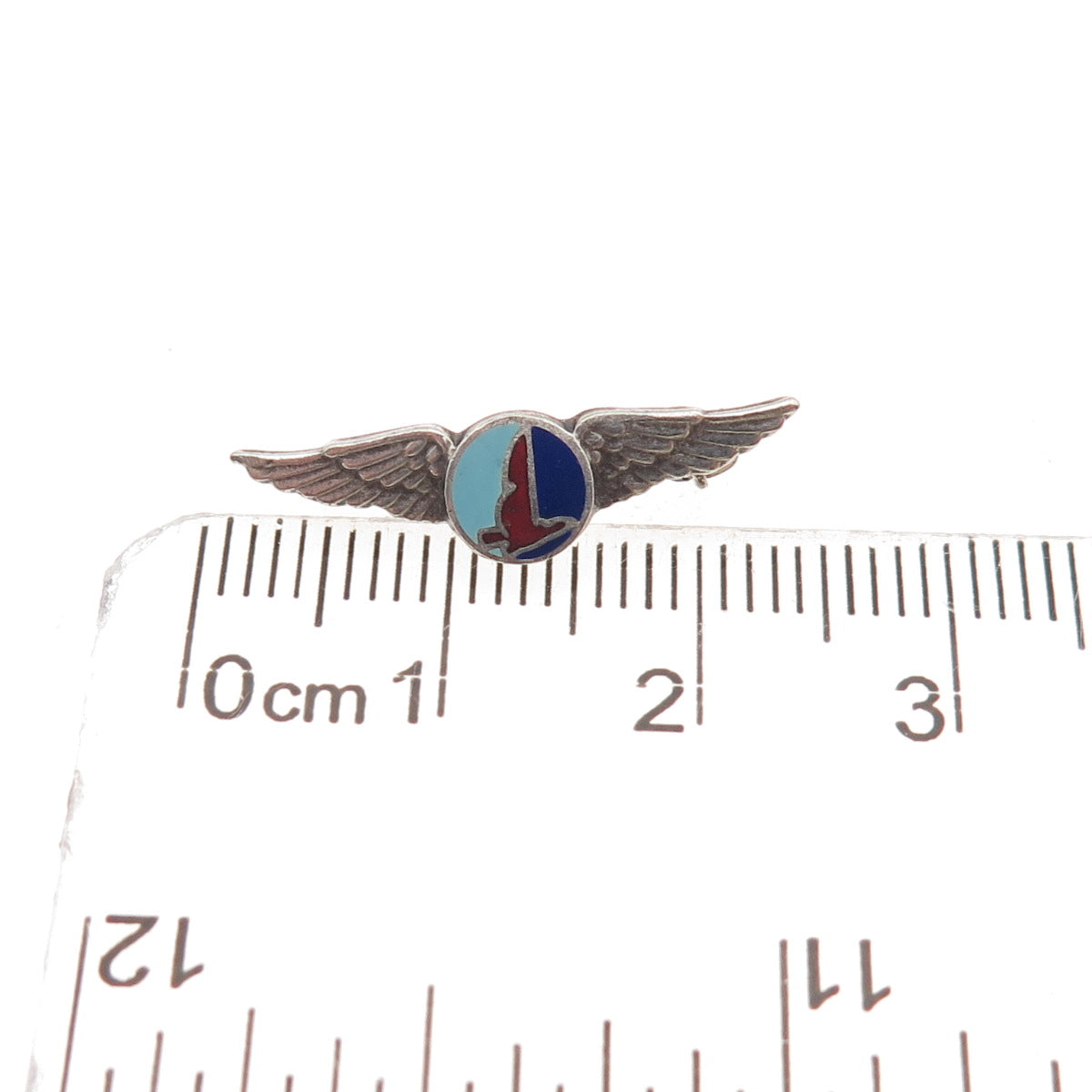 925 Sterling Silver Antique Art Deco Enamel Eastern Air Lines Service Pin Brooch