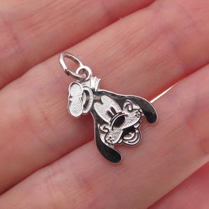Disney 925 Sterling Silver Vintage Goofy Charm Pendant