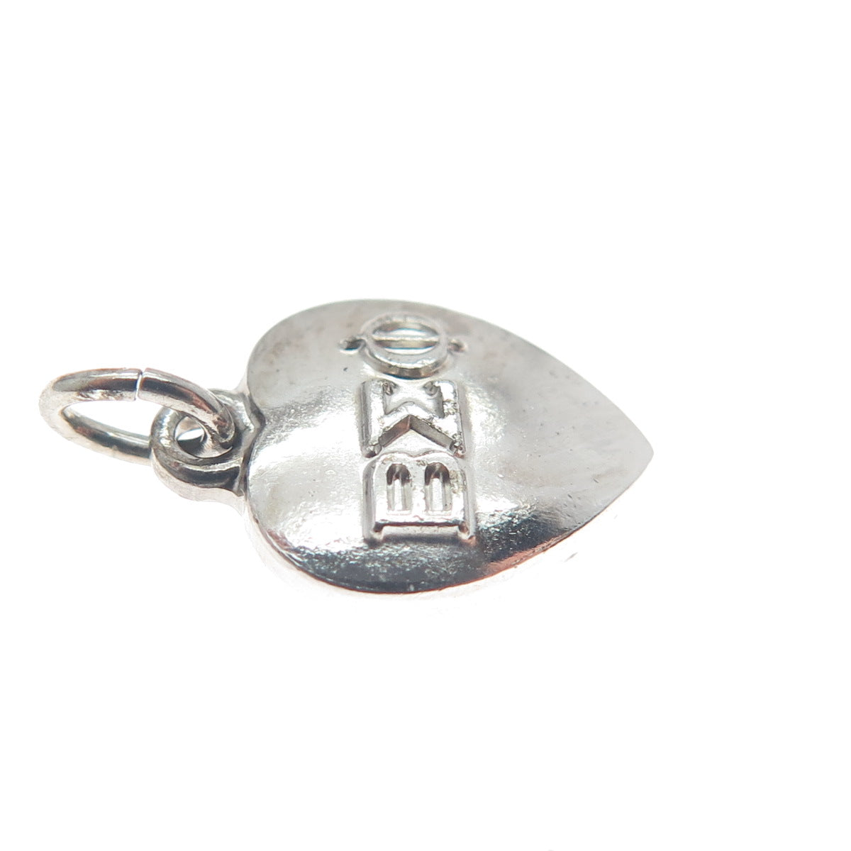 925 Sterling Silver Vintage 1961 Beta Sigma Phi Heart Minimalist Charm Pendant