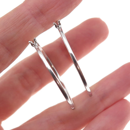 Sun 925 Sterling Silver Real Round-Cut Diamond Hoop Earrings