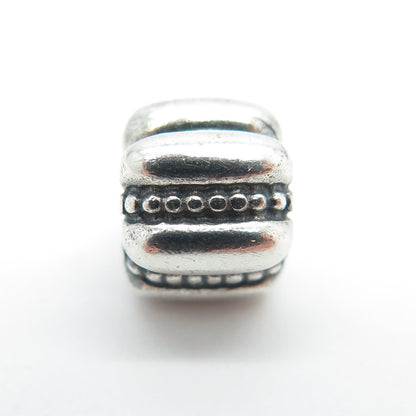 PANDORA 925 Sterling Silver Ridges Barrel Clip Charm