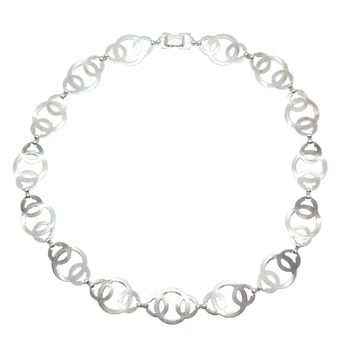 W. E. RICHARDS 925 Sterling Silver Antique Art Deco Geometric Chain Necklace 15"
