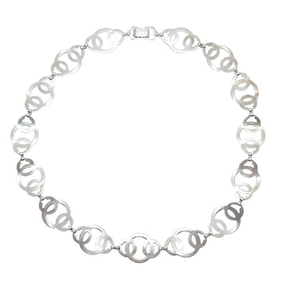 W. E. RICHARDS 925 Sterling Silver Antique Art Deco Geometric Chain Necklace 15"