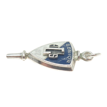 HERFF JONES 925 Sterling Silver Antique Enamel "Senior HLS" Pendant