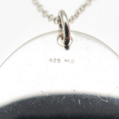 925 Sterling Silver Vintage Oval Tag Cable Chain Necklace 18"