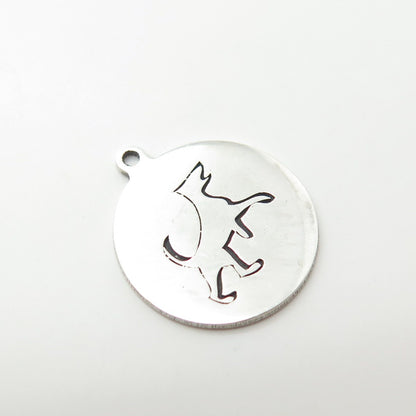 925 Sterling Silver USA Two In Town Dog Charm Pendant