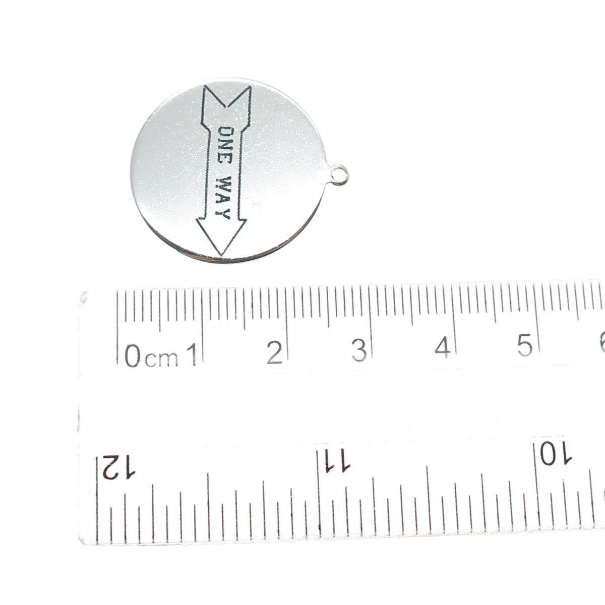 ELCO 925 Sterling Silver Vintage One Way Round Tag Charm Pendant