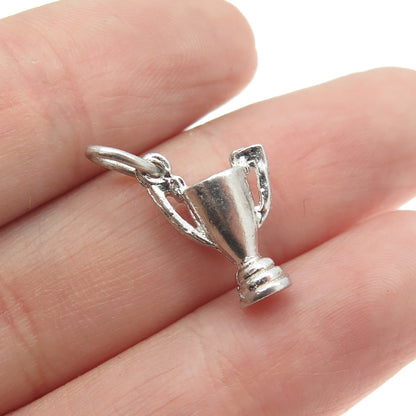 925 Sterling Silver Antique Art Deco Goblet 3D Charm Pendant