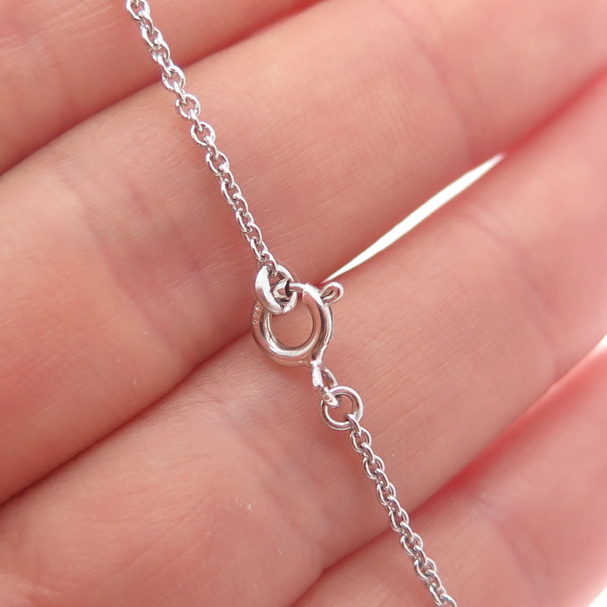 925 Sterling Silver Real White Topaz & Pearl Cable Chain Necklace 18"