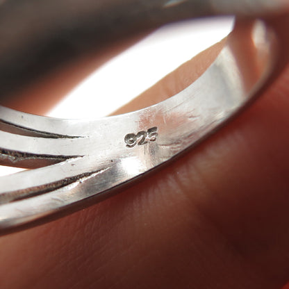 925 Sterling Silver Princess & Round-Cut Multi-Color C Z Ring Size 6.75