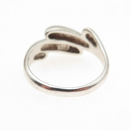 925 Sterling Silver Vintage Modernist Oxidized Ring Size 6.75
