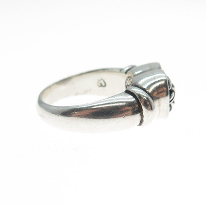 BRIGHTON 925 Sterling Silver Vintage Woven Heart Oxidized Ring Size 7.25