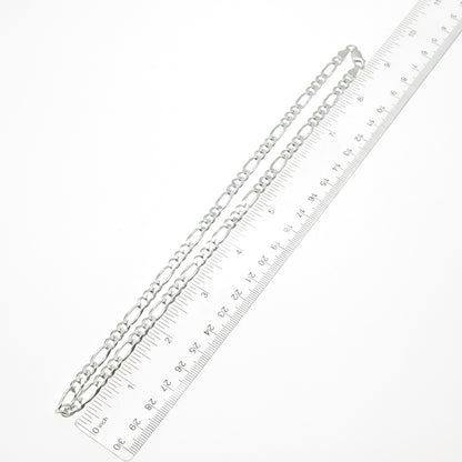 925 Sterling Silver Vintage Italy Figaro Chain Necklace 18"