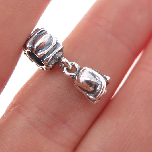 PANDORA 925 Sterling Silver Tulip Flower Dangle Slide Charm