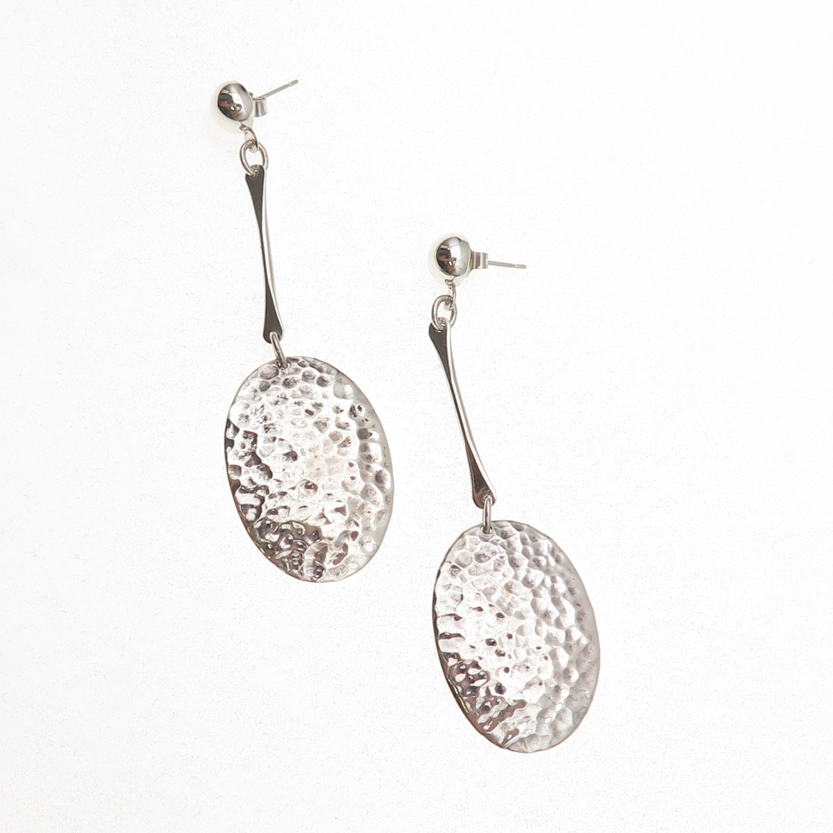 Ragul Cano 925 Sterling Silver Vintage Mexico Modernist Dangle Earrings