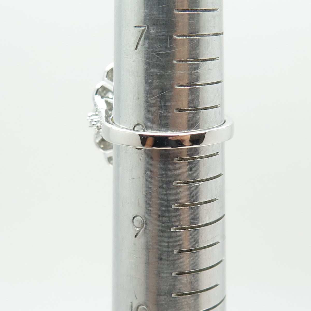 925 Sterling Silver Nano Citrine & Multi-Cut C Z Ring Size 8