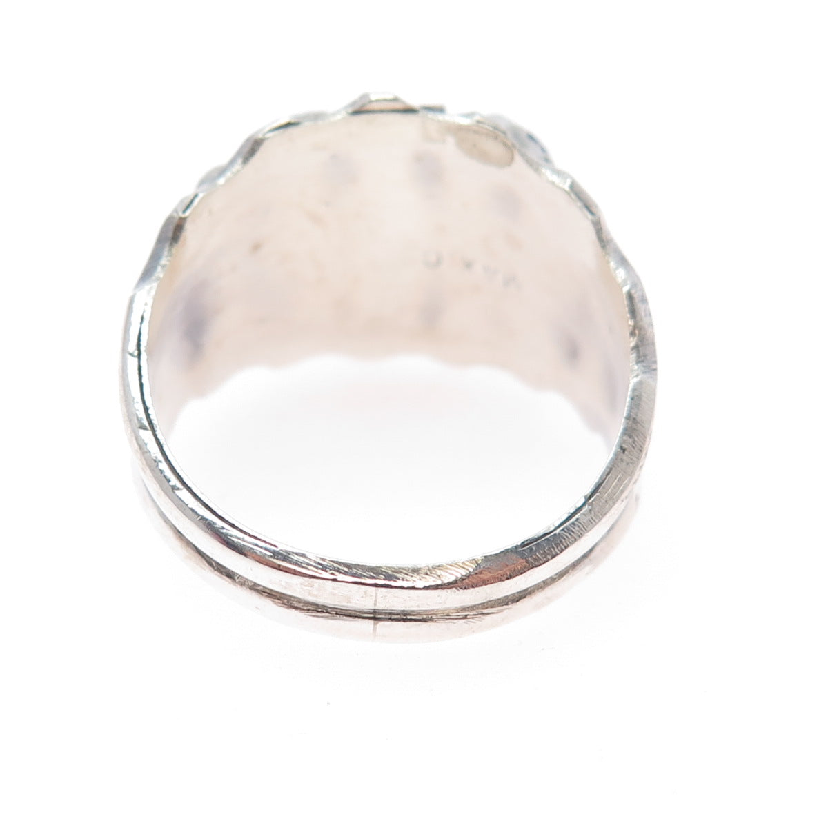 Max Calabaza Navajo Old Pawn Sterling Silver Vintage Lapis Tribal Ring Size 14