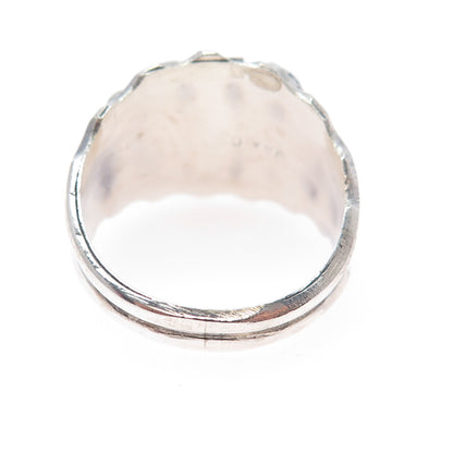 Max Calabaza Navajo Old Pawn Sterling Silver Vintage Lapis Tribal Ring Size 14