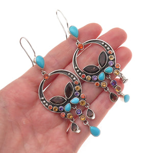Nicky Butler 925 Sterling Vintage Real Multi-Gem Limited Edition 19/500 Earrings