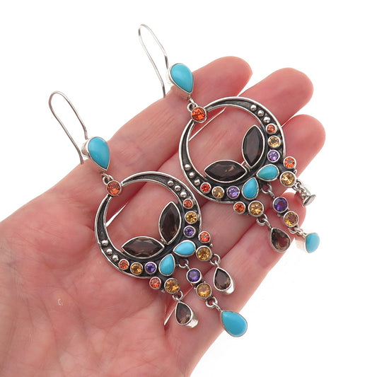 Nicky Butler 925 Sterling Vintage Real Multi-Gem Limited Edition 19/500 Earrings