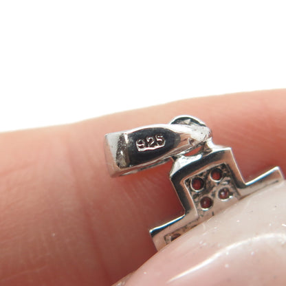 925 Sterling Silver Pave C Z Cross Pendant