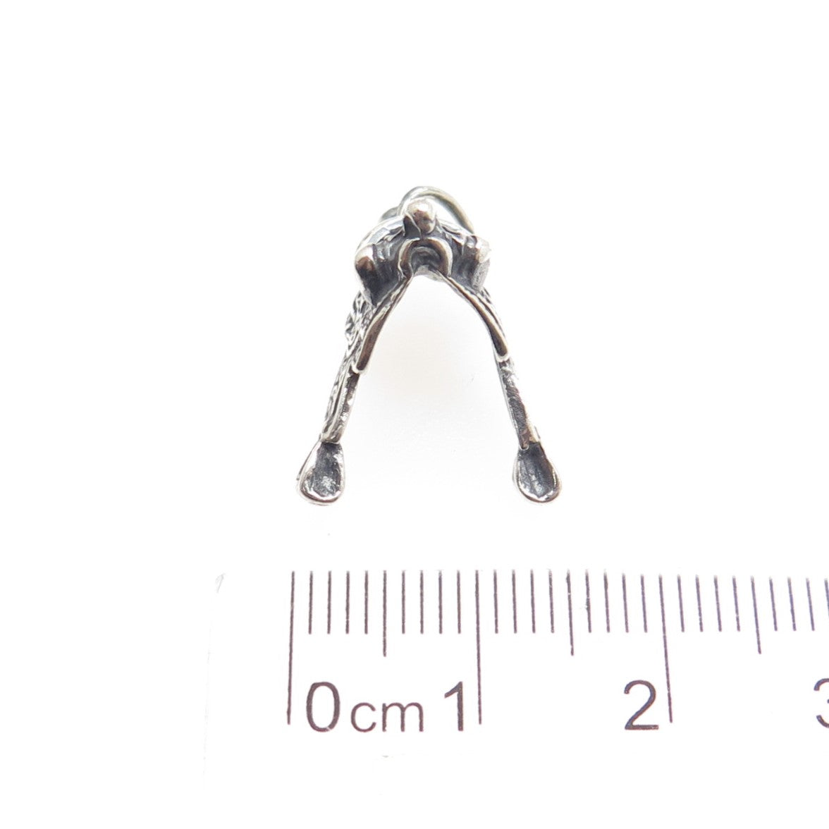 925 Sterling Silver Vintage Western Saddle Oxidized Minimalist Charm Pendant