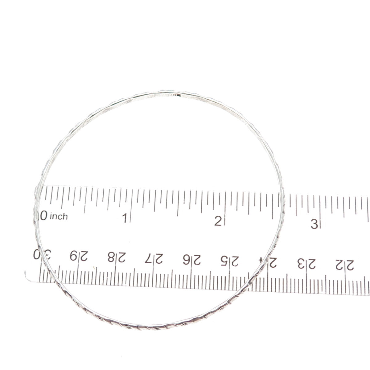 925 Sterling Silver Vintage Twisted Bangle Bracelet 8"