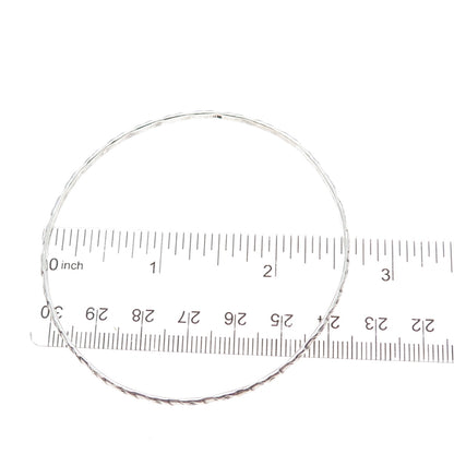 925 Sterling Silver Vintage Twisted Bangle Bracelet 8"