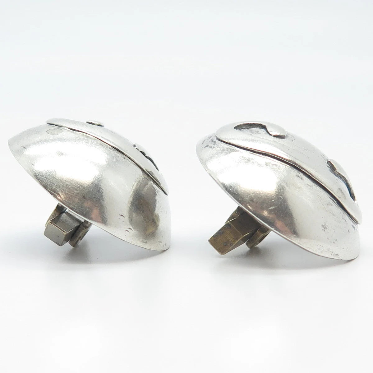 925 Sterling Silver Vintage Round Button Cufflinks