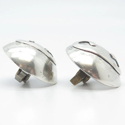 925 Sterling Silver Vintage Round Button Cufflinks