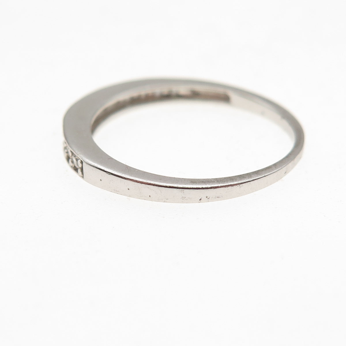 925 Sterling Silver Round-Cut C Z Half Eternity Band Ring Size 7