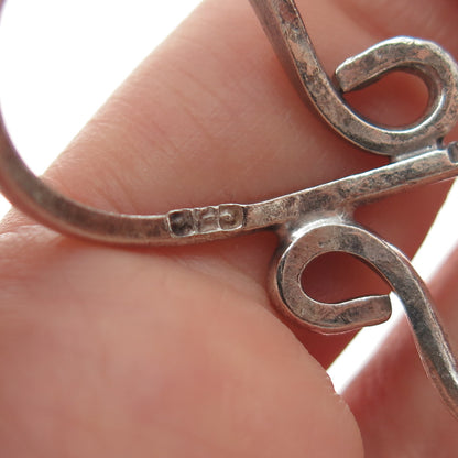 925 Sterling Silver Vintage Mexico Infinity Ornate Adjustable Cuff Bracelet 7"