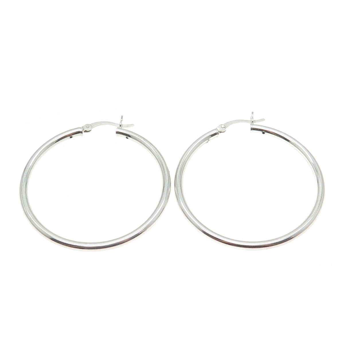 925 Sterling Silver Classic Hinged Hoop Earrings