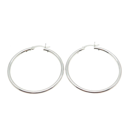 925 Sterling Silver Classic Hinged Hoop Earrings