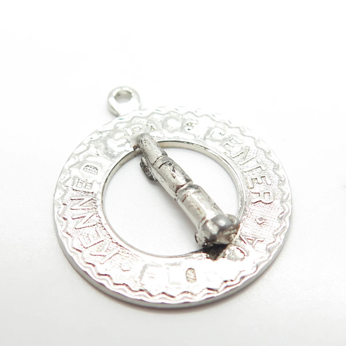925 Sterling Silver Vintage "Kennedy Space Center Florida" Pendant