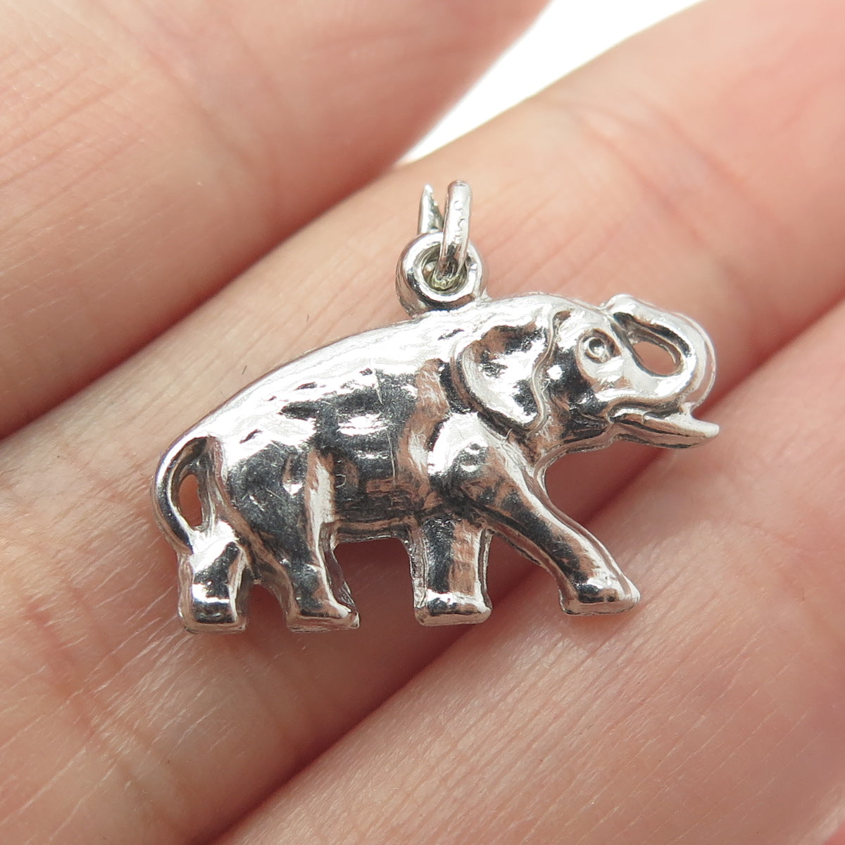 J.M. FISHER 925 Sterling Silver Vintage Elephant for Good Luck 3D Pendant