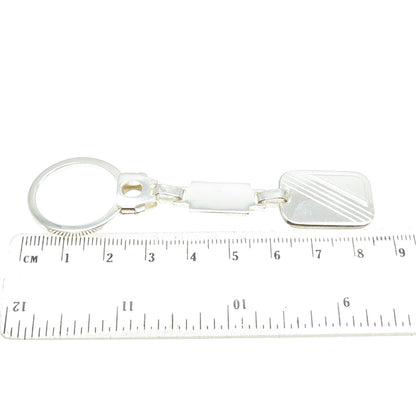 925 Sterling Silver Vintage Italy Tag Fob Key Ring Holder