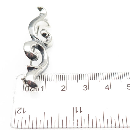 Old Pawn 925 Sterling Silver Vintage Southwestern Swirl Oxidized Tribal Brooch