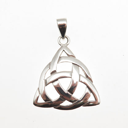 925 Sterling Silver Vintage Celtic Trinity Charm Pendant