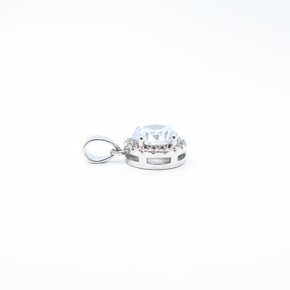925 Sterling Silver Round-Cut C Z Pendant