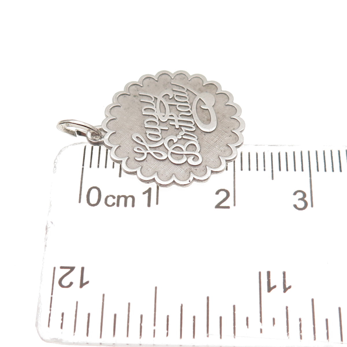 BEAU 925 Sterling Silver Vintage Happy Birthday Charm Pendant