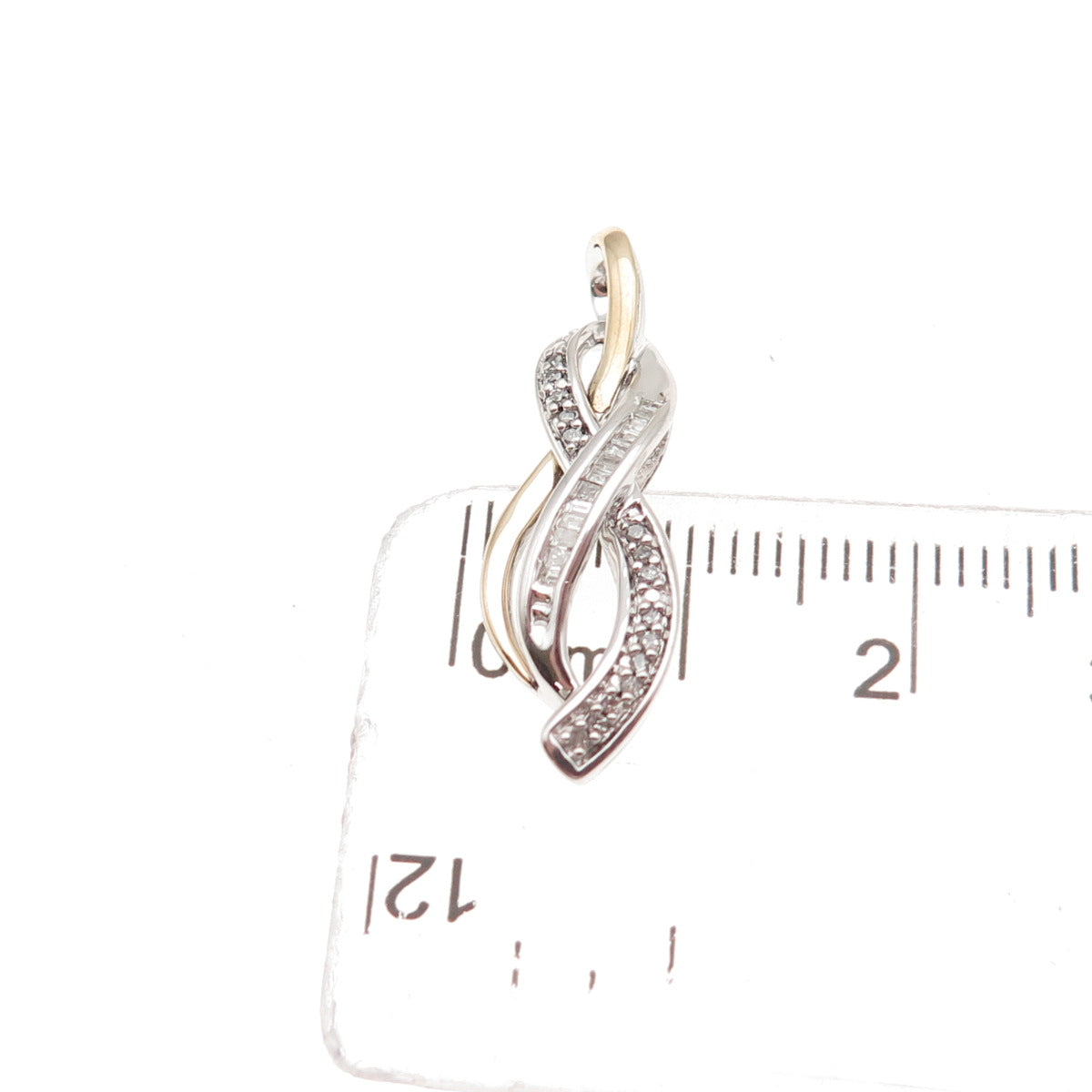 Sun 925 Sterling Silver 14K Gold Real Diamond Infinity Charm Pendant