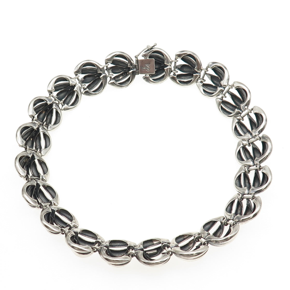 Shirley Henry Sterling Silver Vintage Modernist Heavy 103.8g Chain Necklace 16"