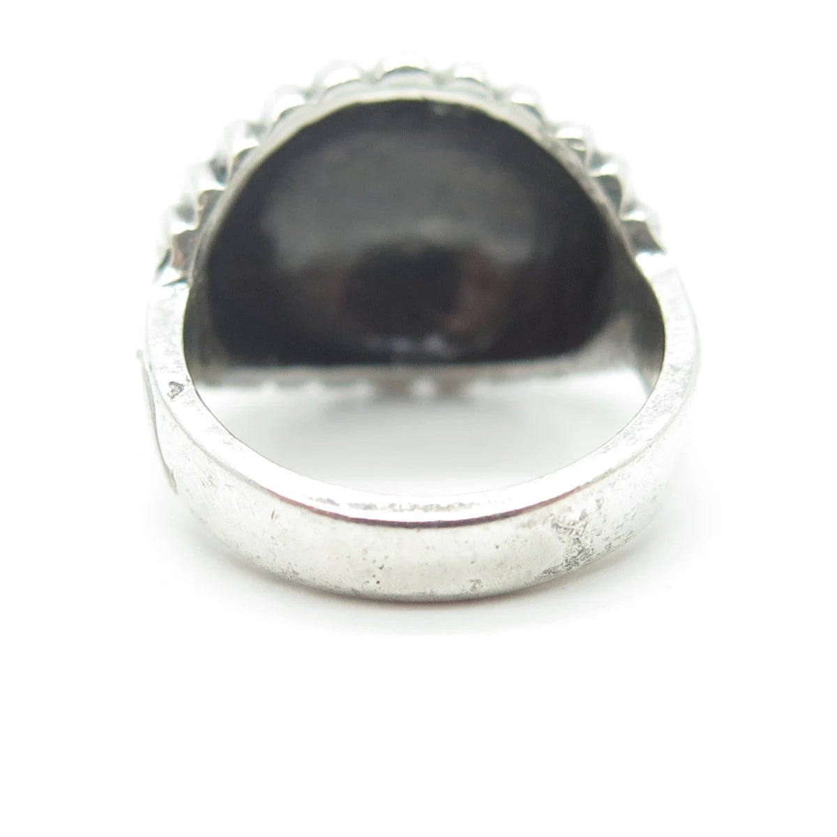 925 Sterling Silver Vintage Modernist Ribbed Dome Ring Size 5